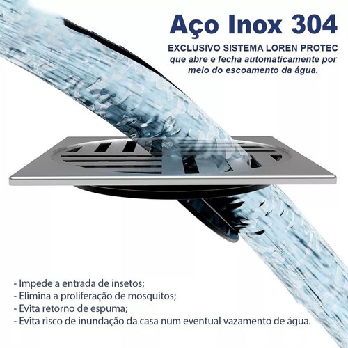Grelha Inox Para Ralo 10cm Fechamento Automatico Lorenzetti