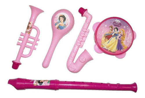 Kit C/ Instrumentos Musicais Infantil 6 Pcs Princesas Disney