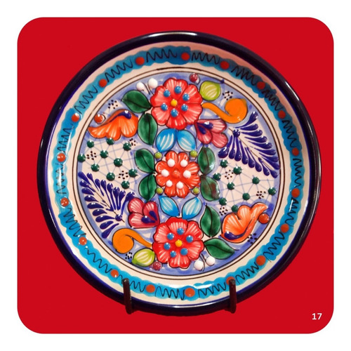 Imagen 2 de 6 de Plato De Talavera Poblana Color De 20 Cm Varios Modelos Plt