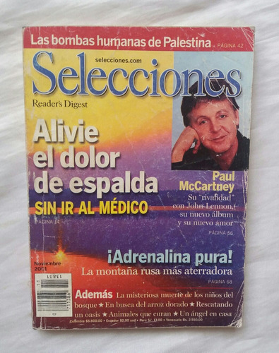 Paul Mccartney Revista Selecciones 2001