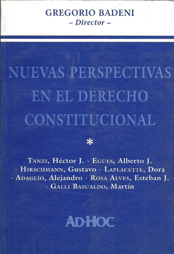 Nuevas Perspectivas En El Derecho Constitucional - Tanzi Dyf