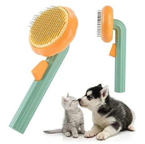 Metree Dog Amp; Cat Slicker Brush, Self Cleaning 2y35h