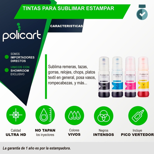 Tinta Sublimación Sublimar Para Epson L3250 Colores Nítidos