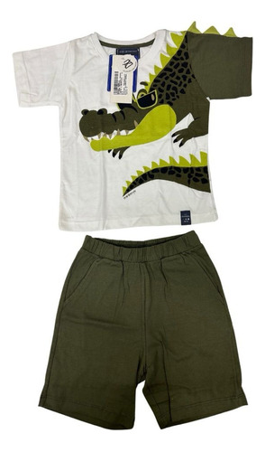 Pijama Infantil Remera Con Short Jungle Promesse Pr25001