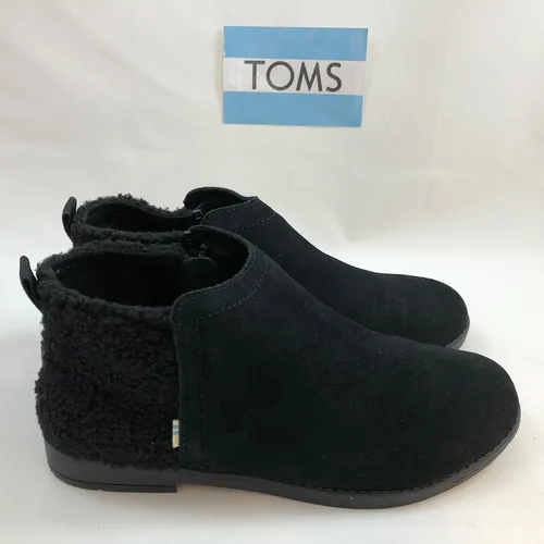 Toms Botines Para Mujer Gamuza Con Felpa Negro Talla 24cm Meses