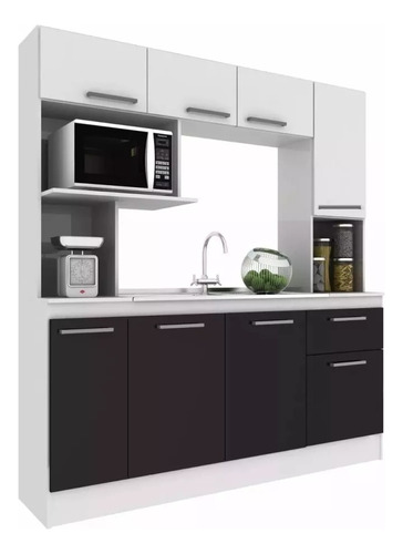 Cocina Compacta 100% Mdp + Mesada Acero Inox LG