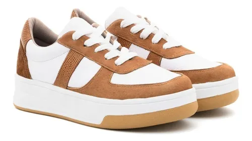 Zapatillas Urbanas Mujer Alta Sneakers Moda Combinada Analia