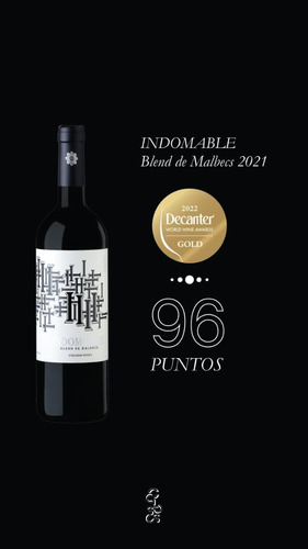 Vino Indomable Blend De Malbec Caja X6 Cosecha 2021 Premiado