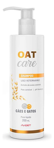 Shampoo Oat Care Avert Para Cães E Gatos 200 Ml