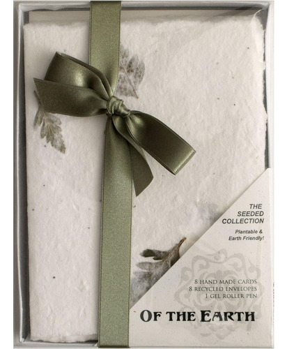 Handmade Seeded Plantable Boxed Note Cards Set Of 8 Lea...