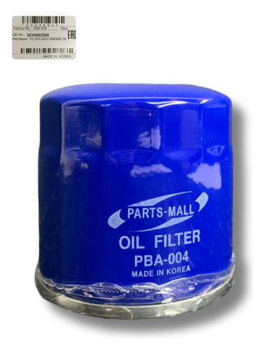 Filtro De Aceite Parts Mall Kia Rio 