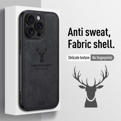 Funda Protectora Con Estampado De Tela De Cabeza De Ciervo Para iPhone X, Xs, Max, Xr, 11, 12, 13, 14, 15, 16, Pro, Max, 14, 15, 16, Pro, Plus, 15 Plu