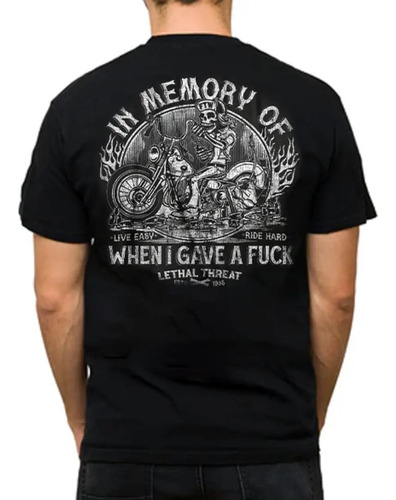 Polera Lethal Threat Memory Bike Black