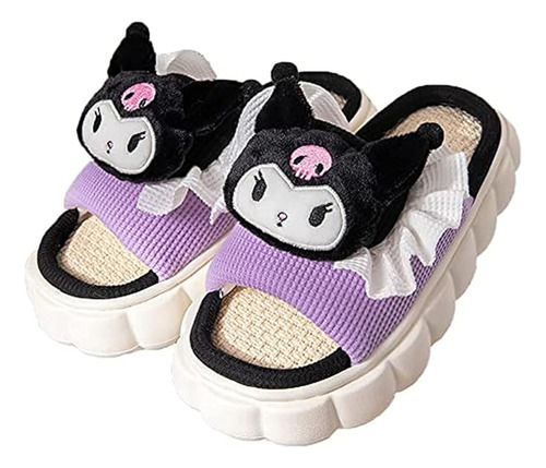 Pantuflas De Gatos De Lino Cómodas Suaves Para Mujer Hombre