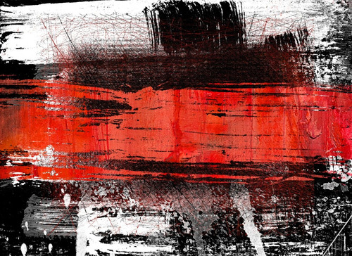 Rojo Y Negro Abstracto, Canvas Cuadro Decorativo