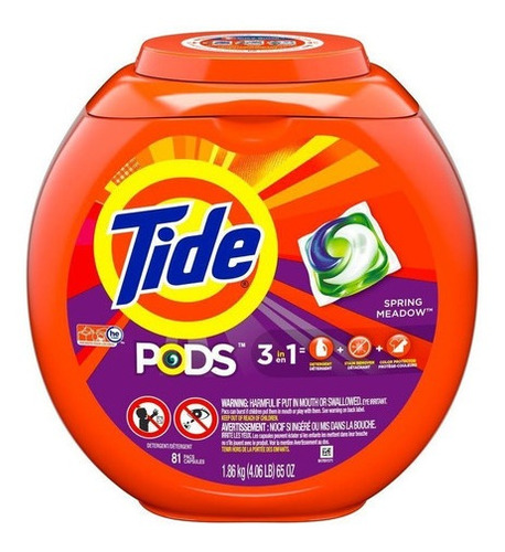 Imagen 1 de 2 de Detergente De Ropa Capsulas 3 En 1 Tide 81 Pods