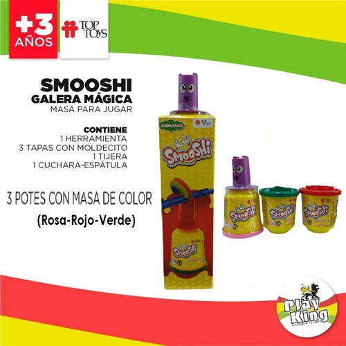 Imagen 2 de 7 de Smooshi Masa X 3 Potes Molde Galera Magica Top Toys Playking