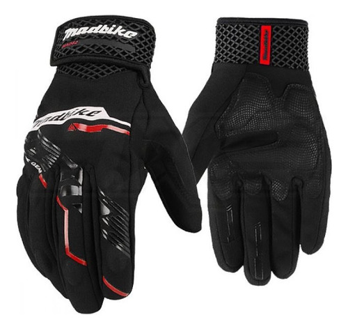 Guantes Para Moto Madbike Mad62 Negro Con Protecciones Touch