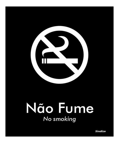 Placa Sinalizacao Poliestireno 15x18  Proibido Fumar   Blk01