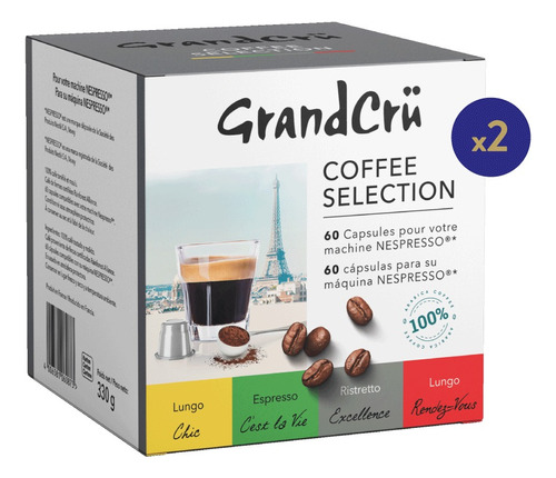  Pack 120 Cápsulas Grand Cru Para Nespresso Coffee Selection