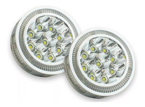 Faros 9 Led Auxiliar Redondo / Contorno Luminoso Auto Moto