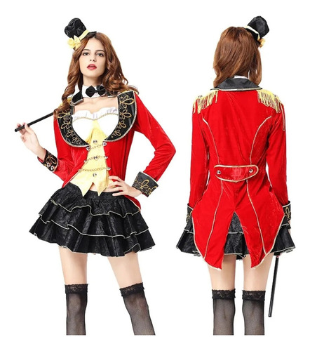 Disfraz De Mago Circus Leader Ringmaster Para Mujer