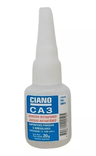 Adhesivo Pegamento Cianocrilato Instantaneo Ciano Ca3 20g