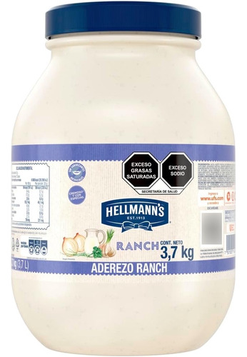 Paquete De 6 Aderezo Ranch Hellmans 3.7kg