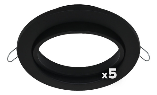 Spot Embutir Redondo Pvc Lampara Ar111 Negro Pack X5