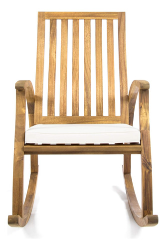 Gdfstudio Caleb - Mecedora De Madera De Acacia Para Exterior