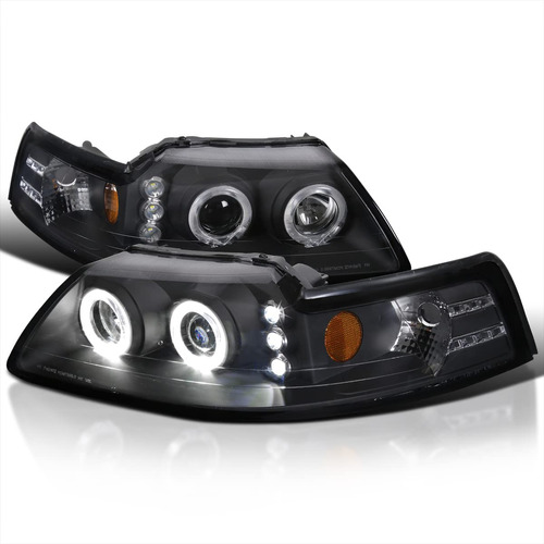 Spec-d Tuning Faro Delantero Proyector Doble Halo Negro Para