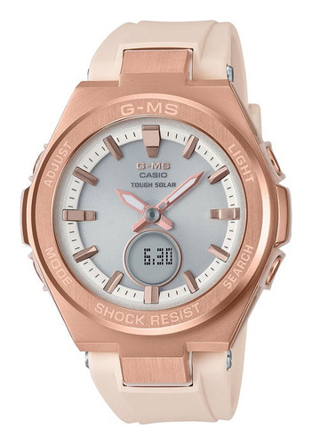 Reloj Mujer Casio Baby G Msg-s200g-4a Agente Color de la malla Blanco Color del bisel Rose Color del fondo Plateado