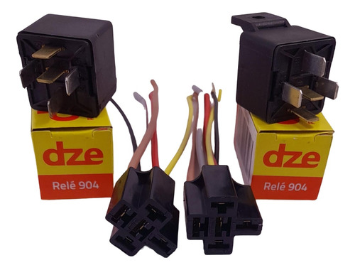 Mini Relay X2 + Ficha X2 Dze 12v Rele