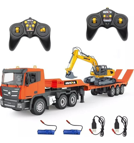 Rc Semirremolque Con Excavadora, Vehiculo De Construcción