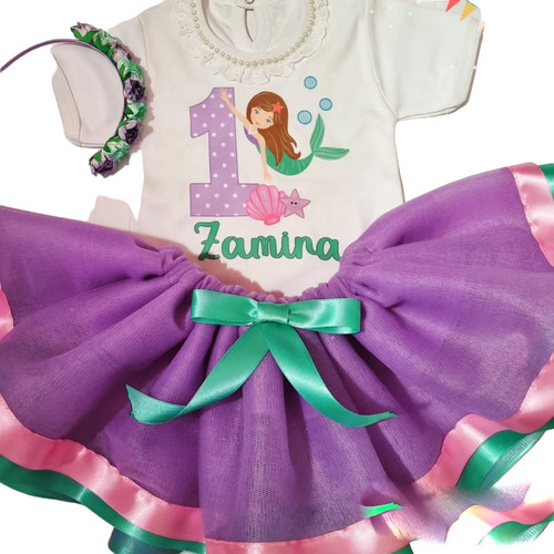 Remera O Body Mas Tutu Personalizado. Disfraz. Sirena. 