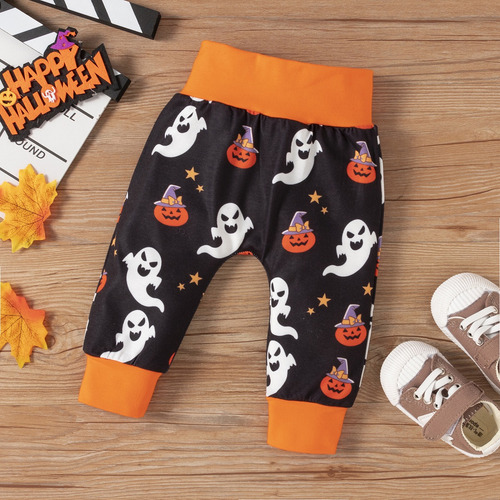 Conjunto De 3 Piezas Para Bebé Con Estampado De Halloween