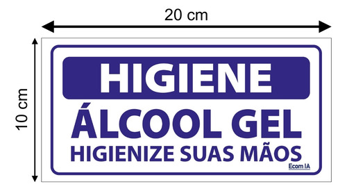Combo 6 Placas Álcool Gel Higienize Suas Mãos - P-37/1 F9e