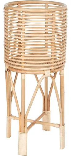 Kouboo Rattan Indoor Plant Stand, Mediano, Natural Planter B Brown Kouboo