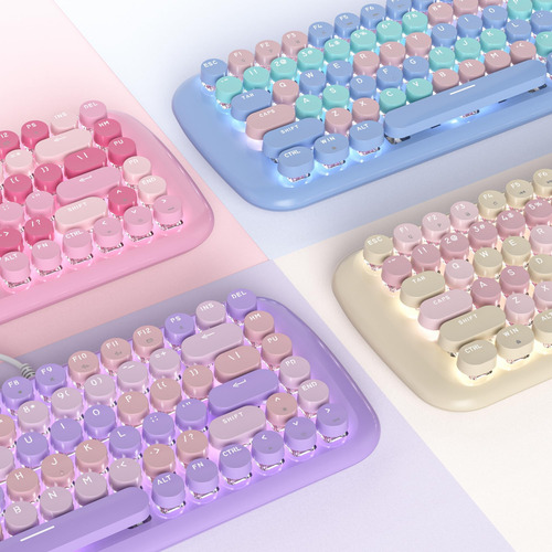 Teclado De Juegos Mecánicos Cremosos De Iroboosta, Teclado D