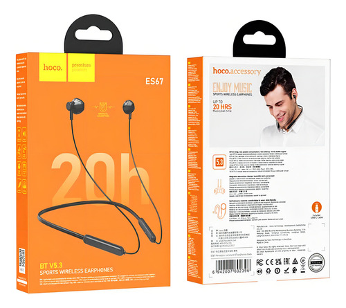 Audifonos Hoco Bluetooth Negro Deportivo Alta Calidad