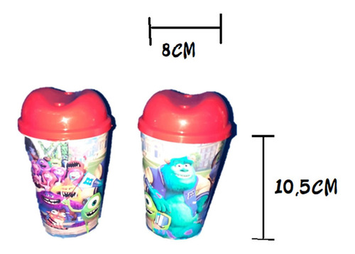 Vaso Pitillo Infantil Monster Inc X12 Unidades