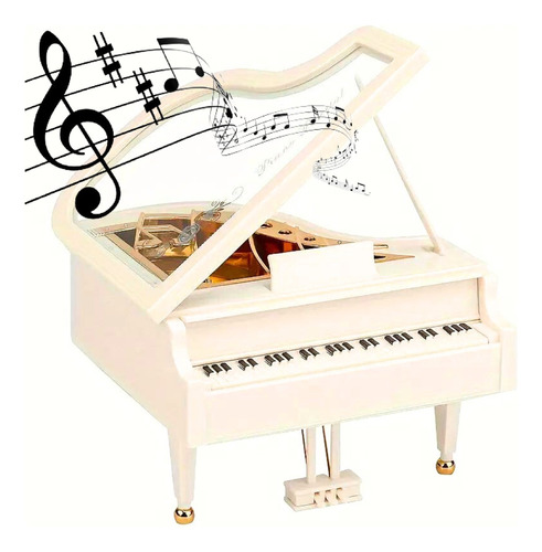 Caja De Música De Piano Adorno Decorativo Hogar Oficina