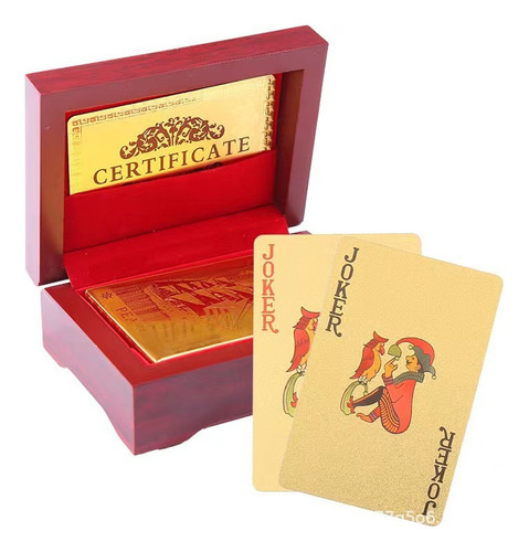 Hh Baraja De Cartas De Póquer De Lujo De Oro De 24 Quilates