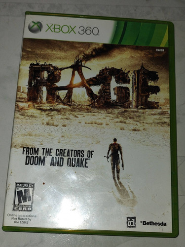 Xbox 360 Live Videojuego Rage Original Físico Bethesda 