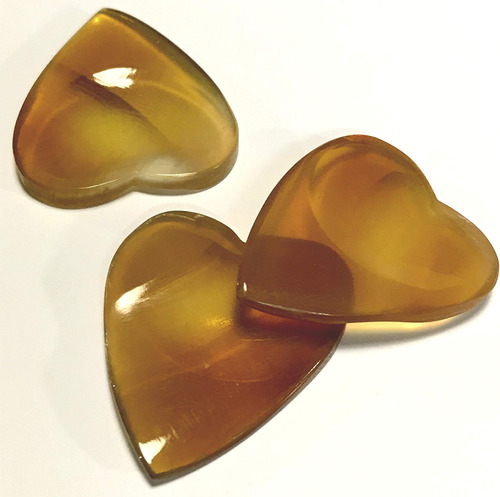 Púas Para Guitarra Us Blues Sculpted Heart Amber Horn (p3-sc