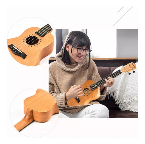 Kit WeluvFit Q349 De Soprano Concierto Acustico 23in Universal Ukelele Pro Y Con Bolsa Correa Cuerda De Nylon Afinador Púas Paño 15 Accesorio