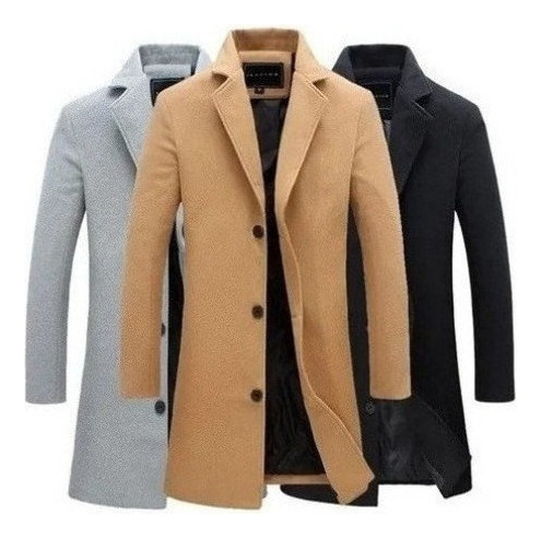 Gabardina Clásica Para Hombre Chamarra Larga Informal De Mez