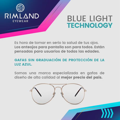 Imagen 7 de 9 de Filtro Luz Azul Marcos Anteojos Rimland Legendary