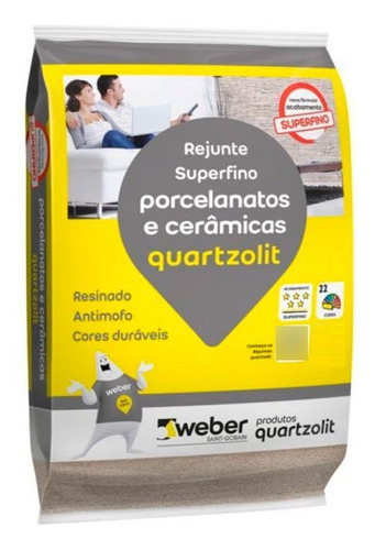 Rejunte Porcelanatos E Cerâmicas 1kg Quartzolit - Corda