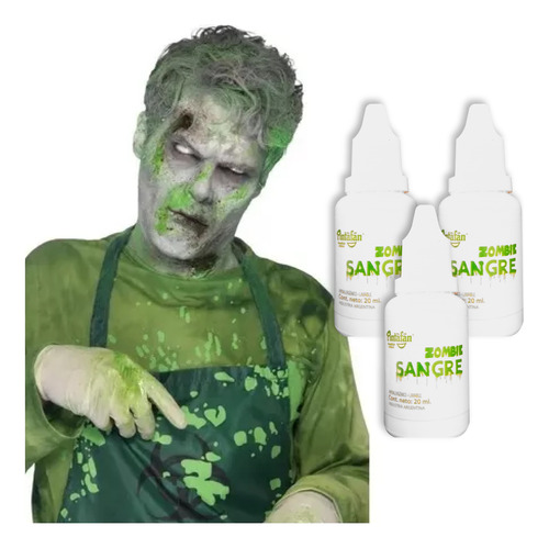 Kit Sangre Fx Falsa No Tóxica Efectos Especiales Zombies